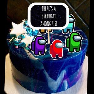 Cake Topper Among Us Game Party Supplies Among Us